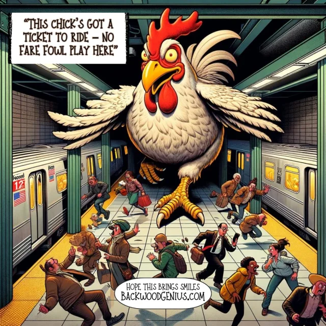 Chicken Train — BackwoodGenius original illustration