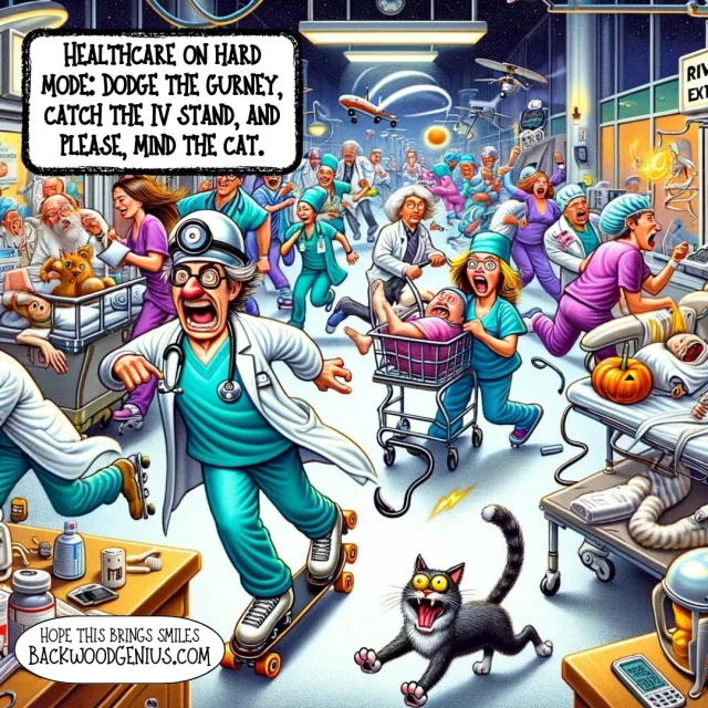 Weekend Chaos — BackwoodGenius original illustration