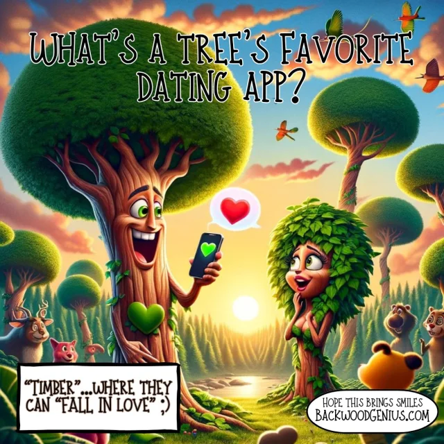 Tree Dating — BackwoodGenius original illustration