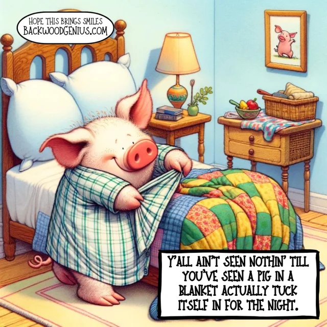 Pig in a Blanket — BackwoodGenius original illustration