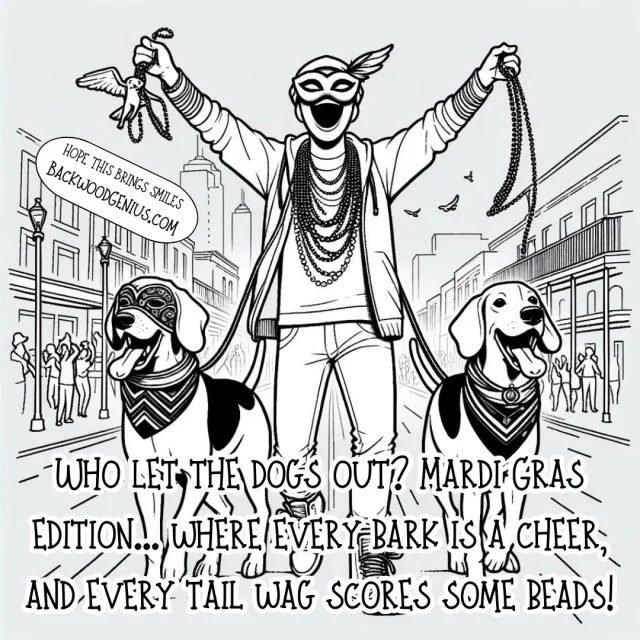 Mardi Gras Dogs — BackwoodGenius original illustration