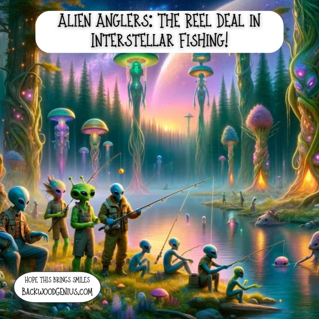 Alien Fishing — BackwoodGenius original illustration