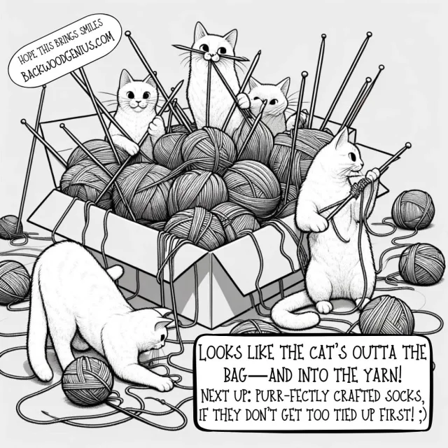 Cat Outta the Yarn — BackwoodGenius original illustration