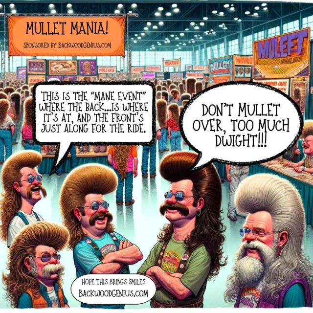 Mullet Convention — BackwoodGenius original illustration