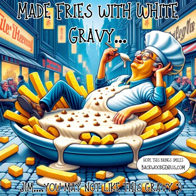 Fries and Gravy — BackwoodGenius original illustration