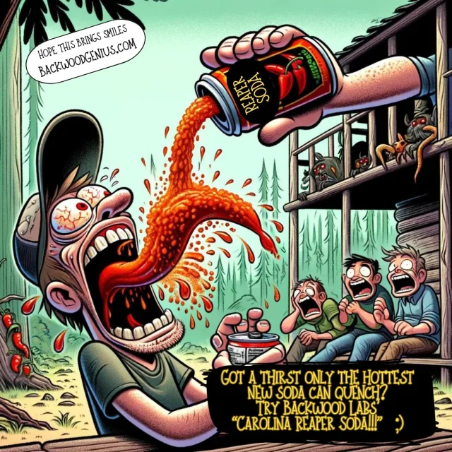 Hot Sauce Waterfall — BackwoodGenius original illustration