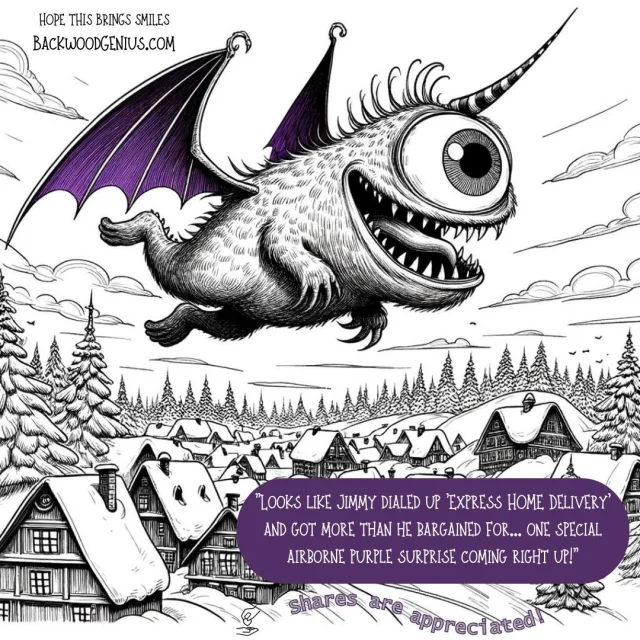 Dragon Over the Cabin — BackwoodGenius original illustration