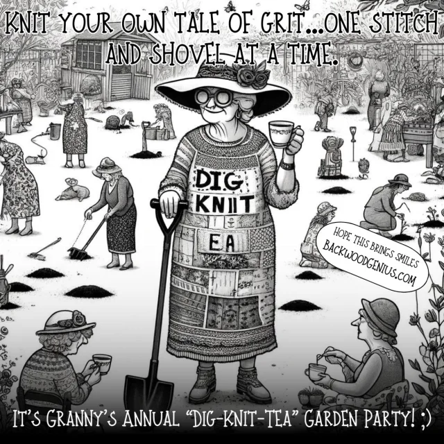 Granny's Knit Party — BackwoodGenius original illustration