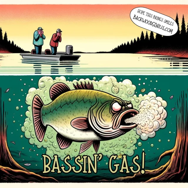 Bassin' Gas — BackwoodGenius original illustration