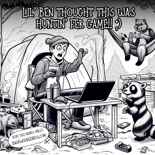 Hunting for Game — BackwoodGenius original illustration