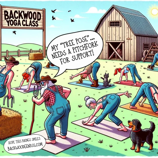 Tractor Pose — BackwoodGenius original illustration