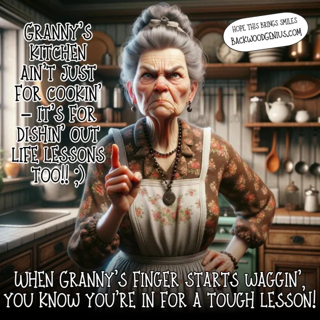 Granny's Lesson — BackwoodGenius original illustration