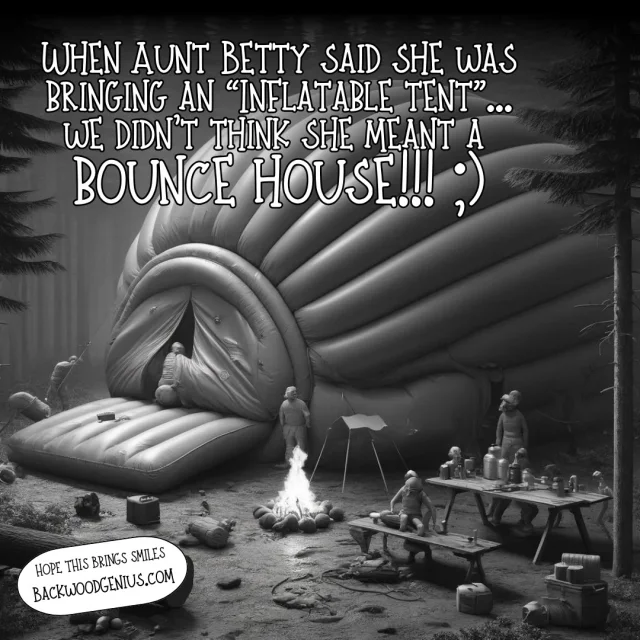 Inflatable Camping — BackwoodGenius original illustration