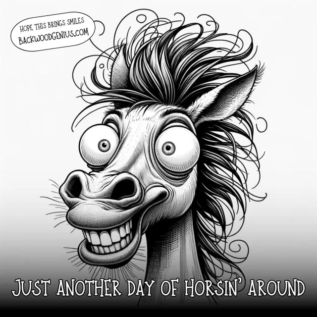 Horsing Around — BackwoodGenius original illustration