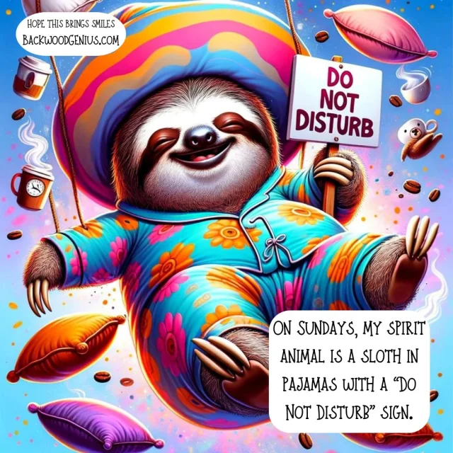 Sunday Sloth — BackwoodGenius original illustration