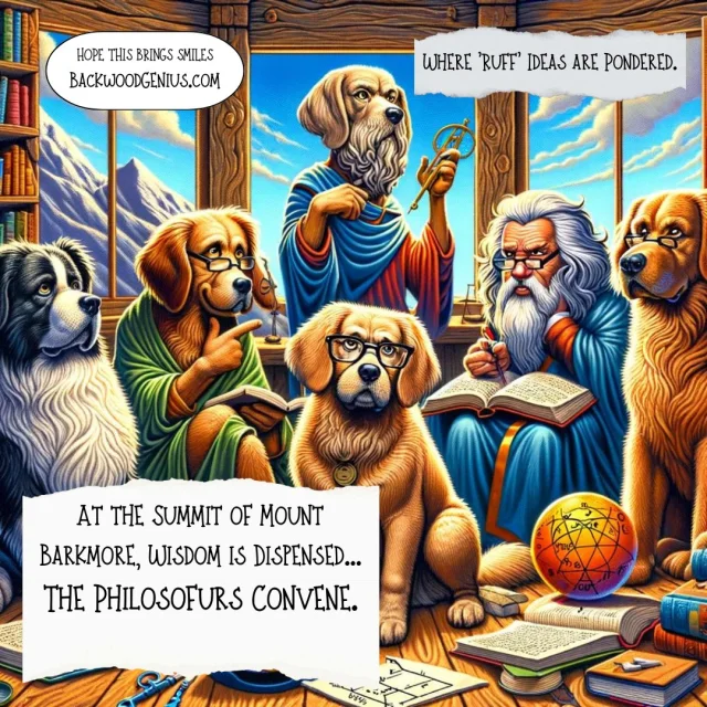 Philosophical Dogs — BackwoodGenius original illustration