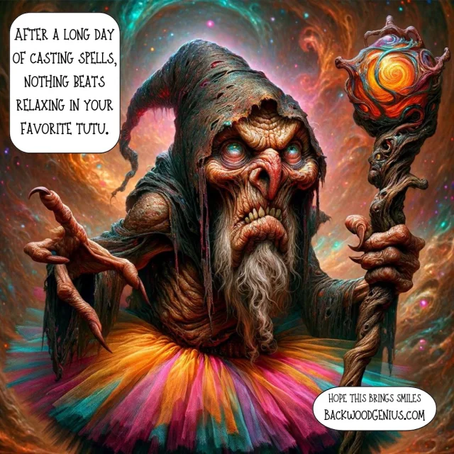 Grumpy Wizard — BackwoodGenius original illustration