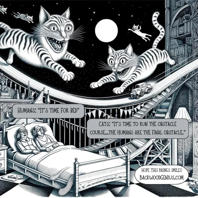 The Cat's Out — BackwoodGenius original illustration