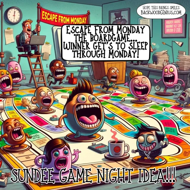 Sunday Game Night — BackwoodGenius original illustration