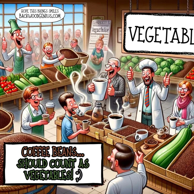 Vegetable Coffee Break — BackwoodGenius original illustration